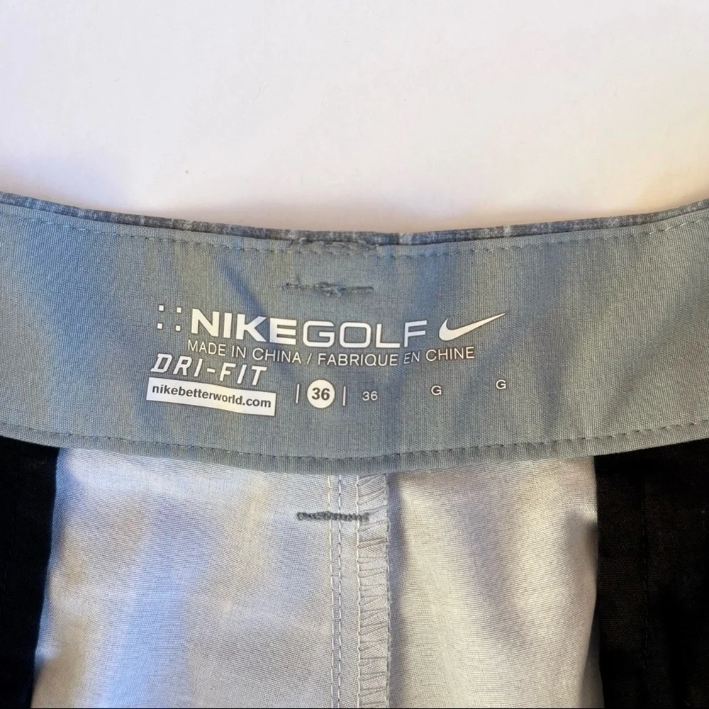 Nike Golf Dri Fit Plaid Gray Shorts 36